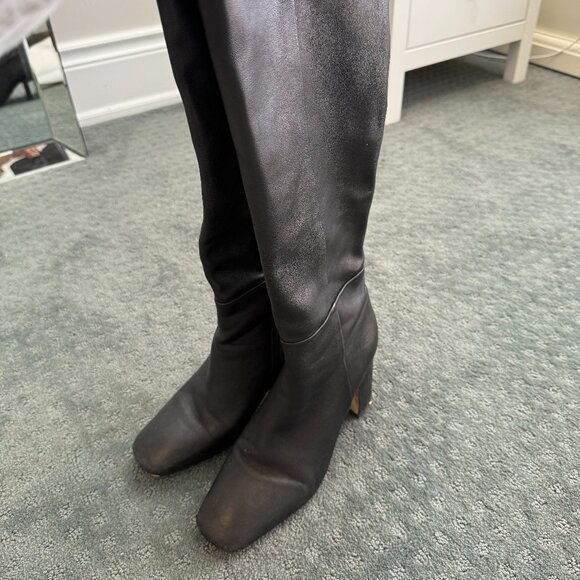 Sam Edelman Black Knee-High Boots – Size 9, Classic Square Toe - Picture 3 of 8
